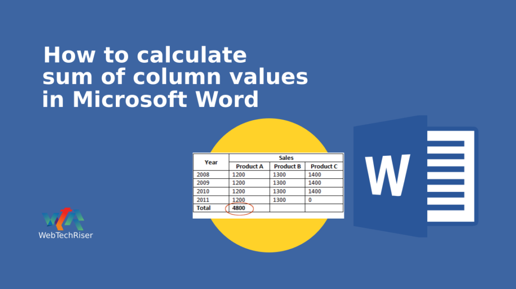 How To Calculate The Sum Of Column Values In Microsoft Word ...