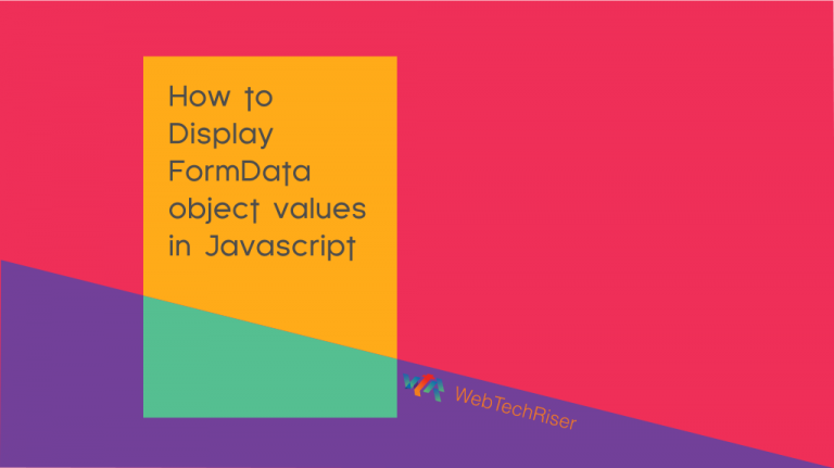 Js Formdata Get Values